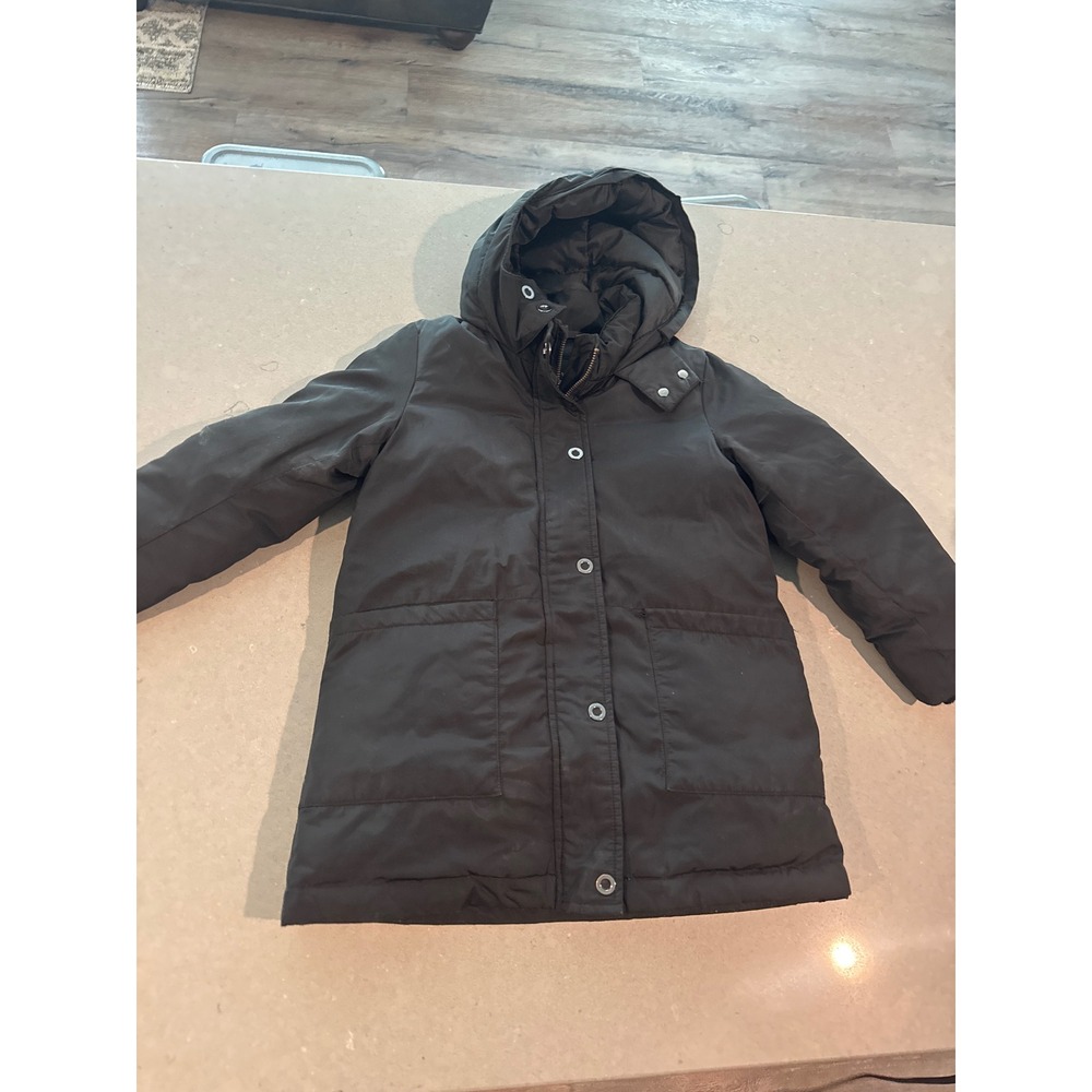 Zara Girl Down Black Hooded Puffer Coat Girls Size 7